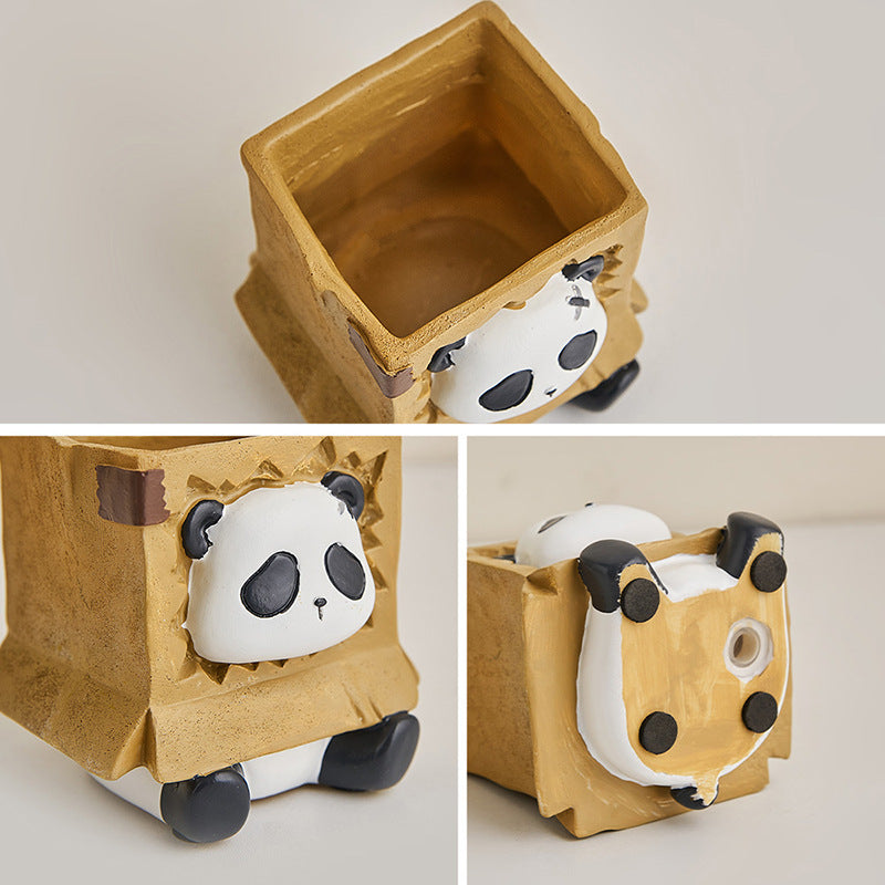 Cute Panda Pen Holder Creative Office Desk Ornaments Decoration Supplies Storage Box - globaltradeleader