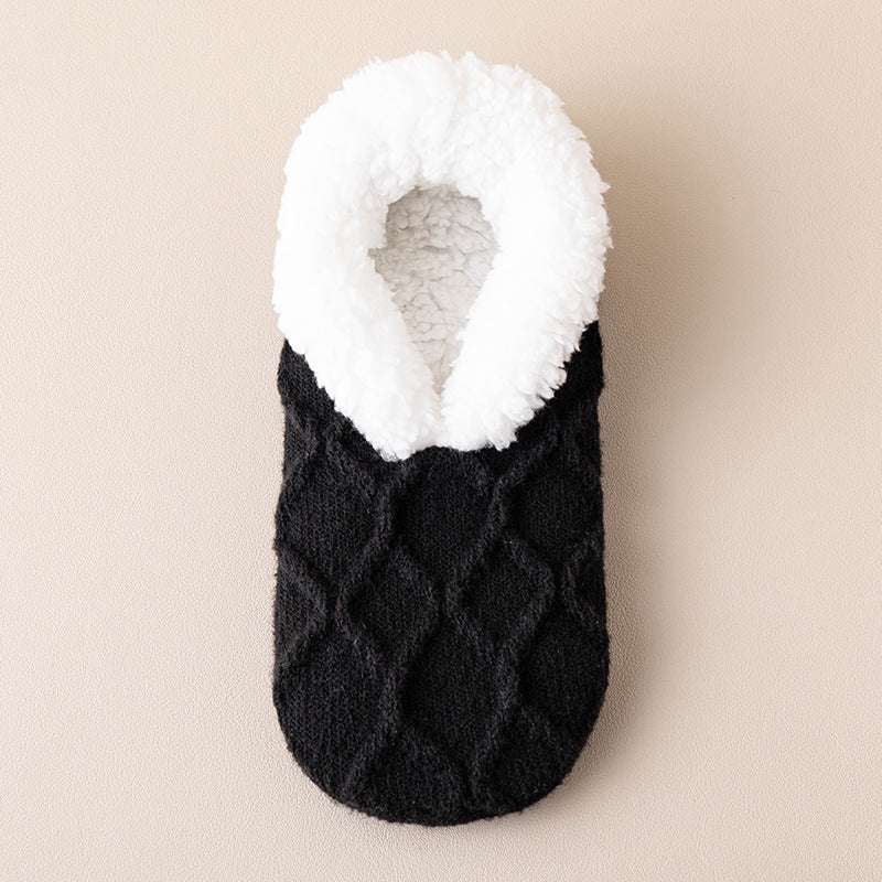 Winter Warm Short Cotton Slipper Socks Unisex Thicken Thermal Plush Home Floor Sock Soft Non-slip Grip Fuzzy Floor Fluffy Socks - globaltradeleader