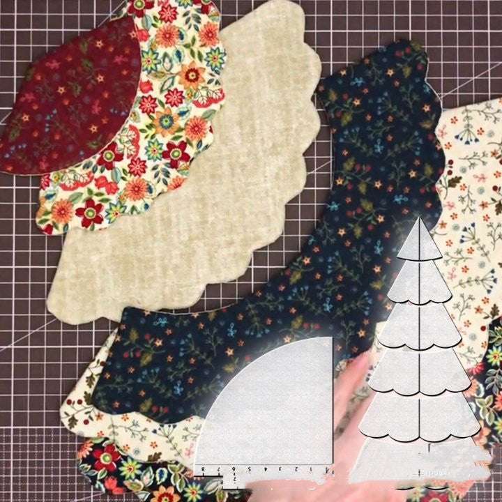Handmade Christmas Tree Quilting Set Of 7