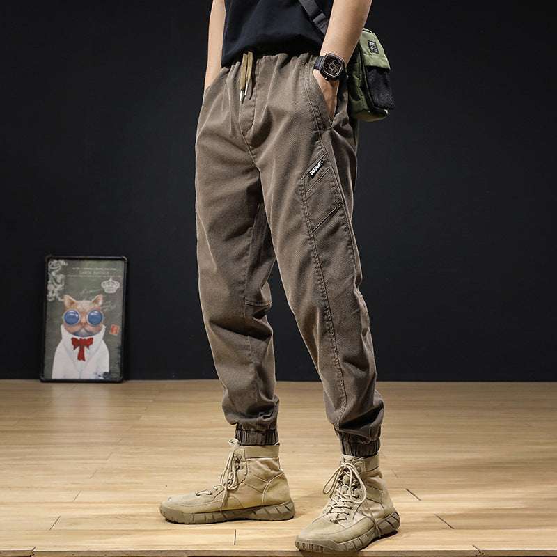 Labor Protection Work Jeans Plus Size Loose Tappered Drawstring Wear-resistant Stain-resistant Harem Pants - globaltradeleader