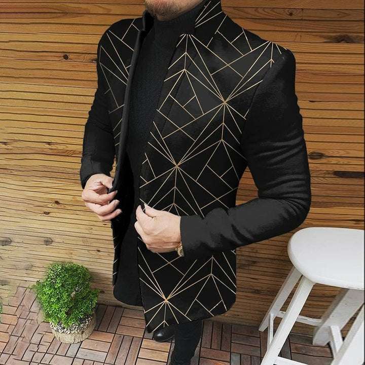Men's Woolen Stand Collar Mid-length Trench Coat - globaltradeleader