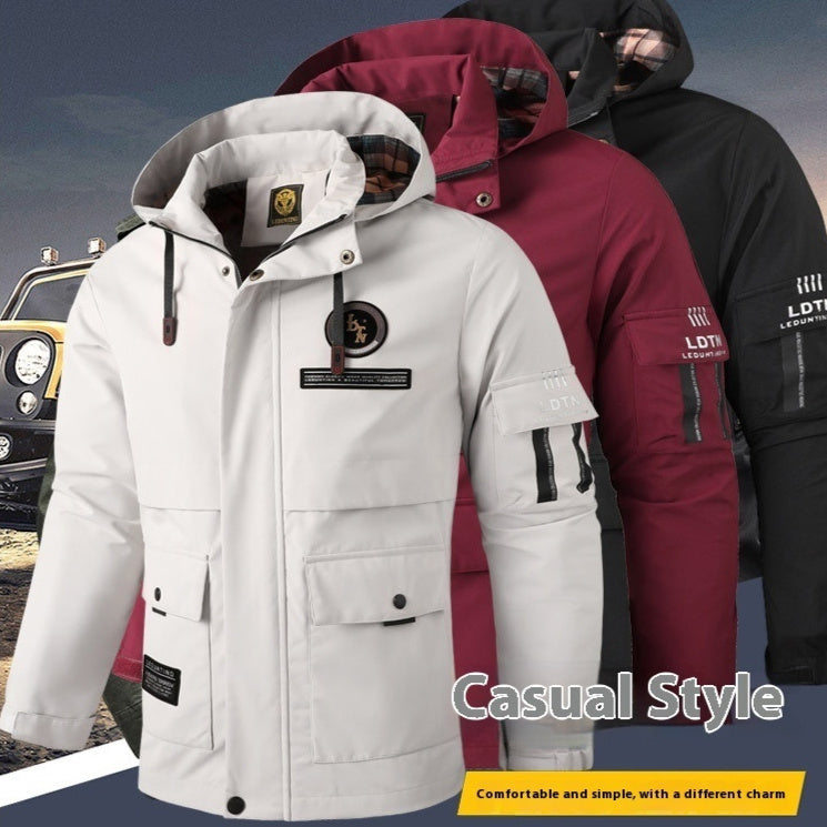 Coat Foreign Trade Hooded Jacket Waterproof Hooded Outdoor - globaltradeleader