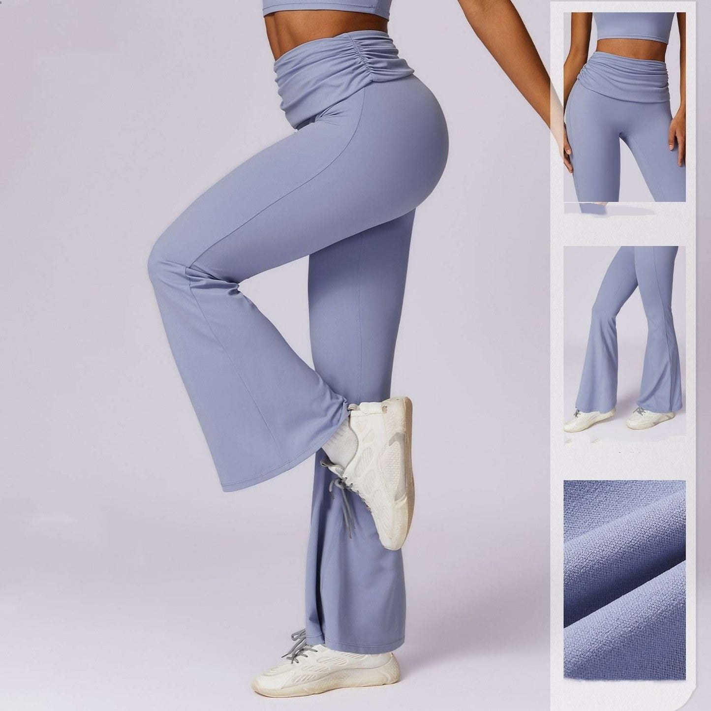 European And American Quick-dry Hip Raise Yoga Pants Nude Feel Casual Wide Leg - globaltradeleader