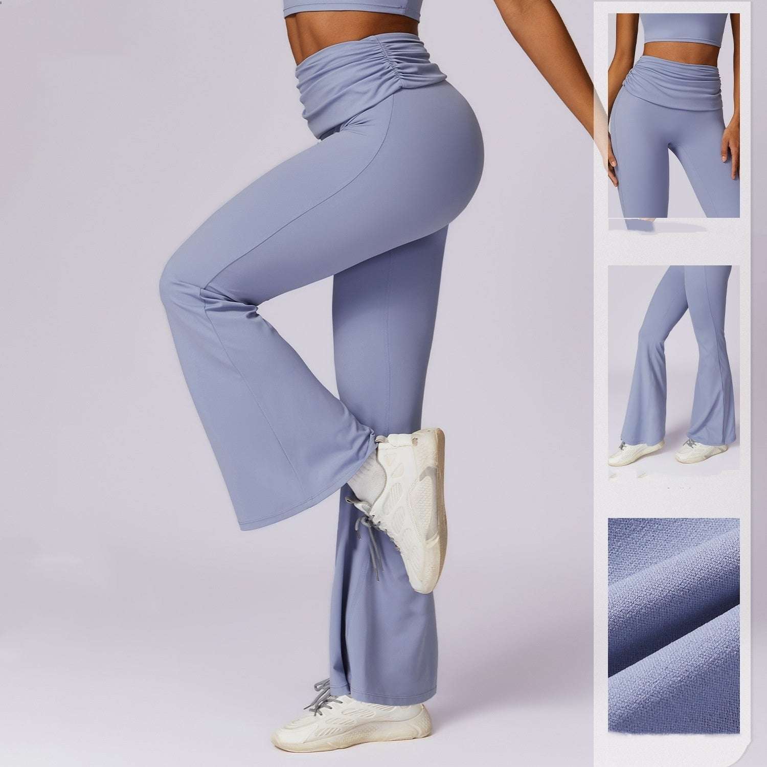 European And American Quick-dry Hip Raise Yoga Pants Nude Feel Casual Wide Leg - globaltradeleader