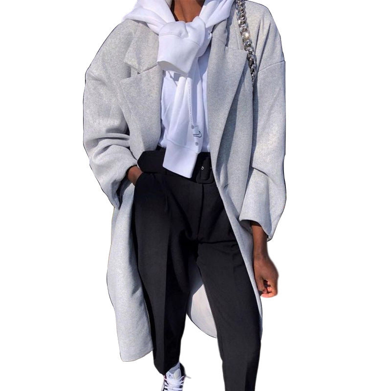 Women's Long Sleeve Fashion Long Trench Coat - globaltradeleader