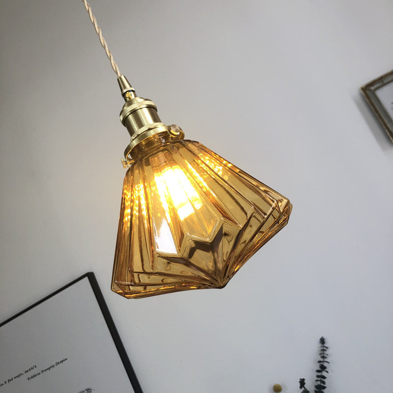Japanese-style Brass And Glass Pendant Light - globaltradeleader