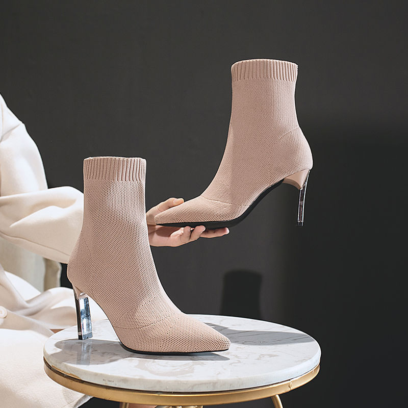 Pointed Toe Boots Women Sock Shoes - globaltradeleader