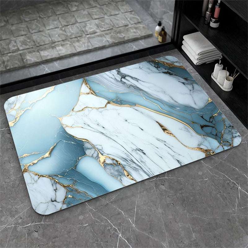 Nordic Light Luxury Marbling Diatom Ooze Absorbent Non-slip Floor Mat Toilet Door Quick-drying Feet - globaltradeleader