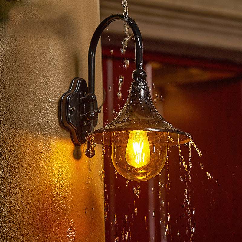 Outdoor Wall Lamp Horn Wall Lamp Outdoor Gate Lamp Stairs Pastoral Aluminum Balcony Exposed Table Lamp - globaltradeleader