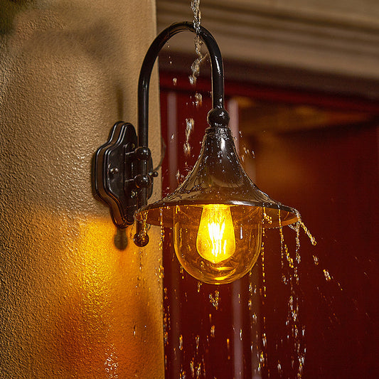 Outdoor Wall Lamp Horn Wall Lamp Outdoor Gate Lamp Stairs Pastoral Aluminum Balcony Exposed Table Lamp - globaltradeleader