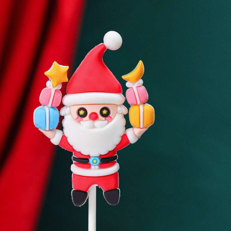 Santa Snowman Christmas Tree Card Birthday