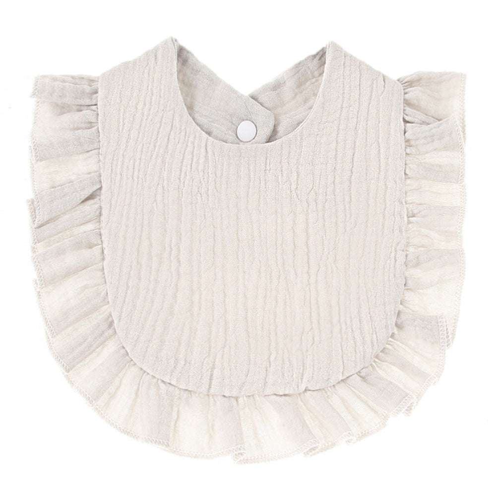 Ruffled Cotton Gauze Lace Bib Saliva Pocket