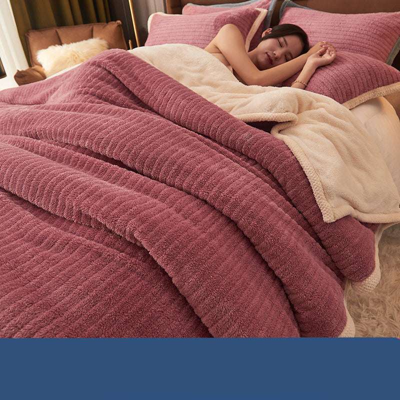 Double Layer Babe Fleece Blanket For Winter Nap