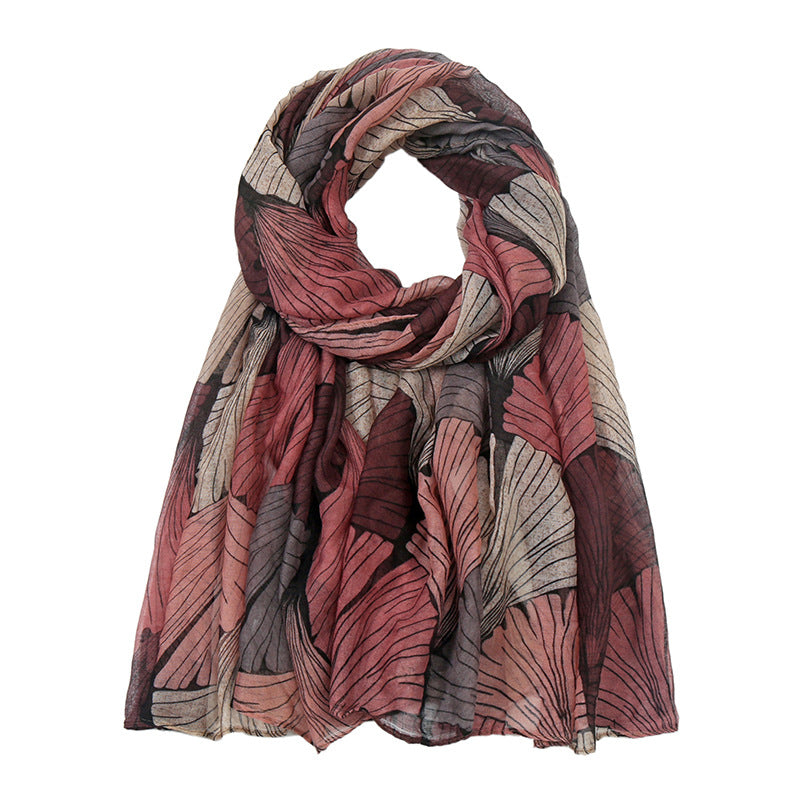 Printed Bali Yarn Scarf Women's Cotton And Linen Talma