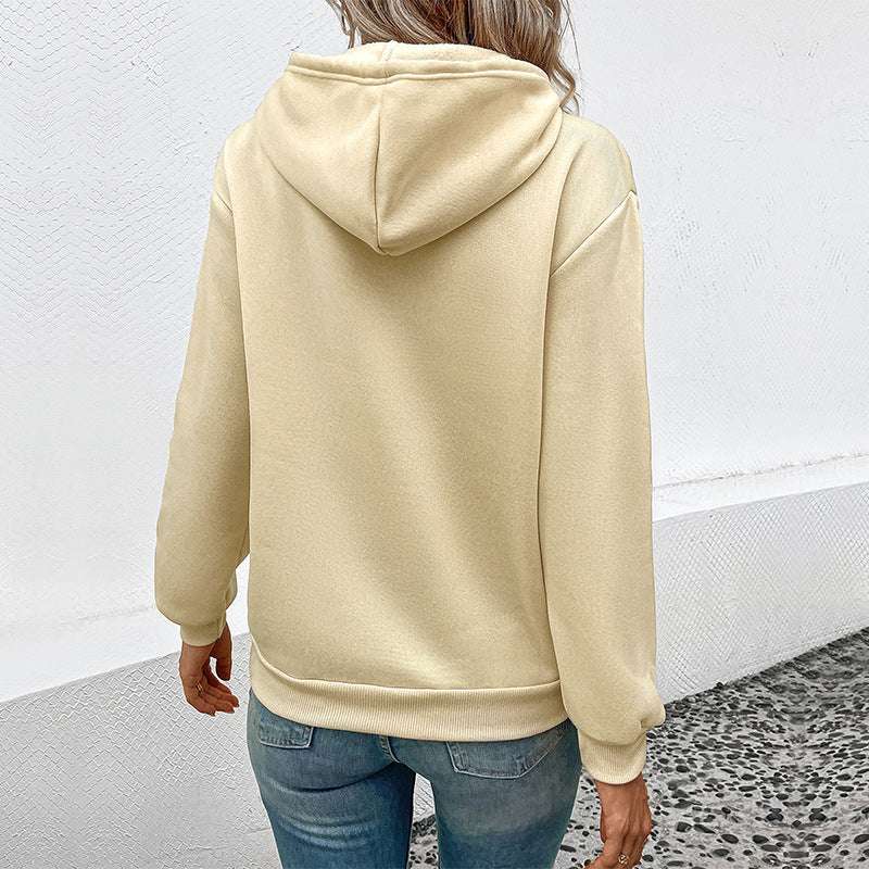 Cross-border Long Sleeve Solid Color Hoodie - globaltradeleader