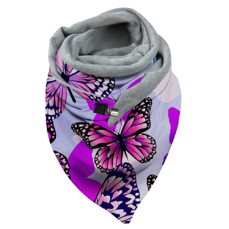 Versatile Thickened Simple Warm Shawl Fashionable Printed Scarf