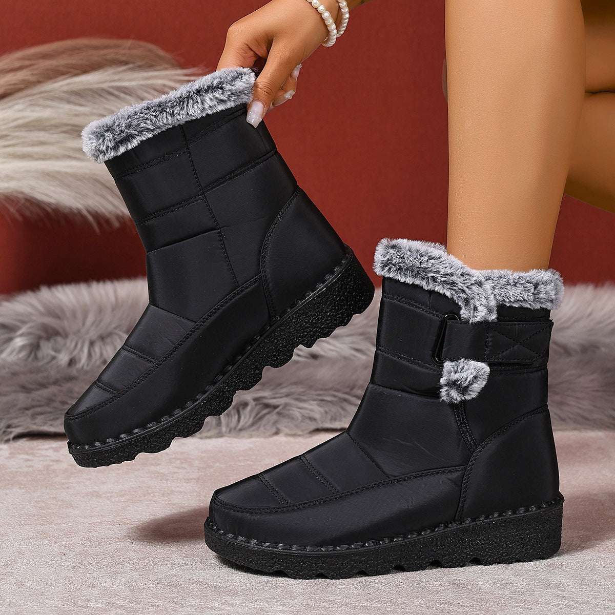 Women's Snow Boots Plus Size Wear-resistant Comfortable Warm Boots - globaltradeleader