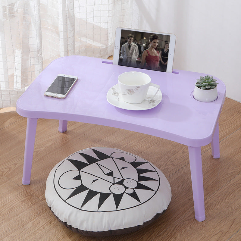 Plastic Lazy Table Portable Computer Small Table College Student Bedroom Table Board Foldable Bed Table - globaltradeleader