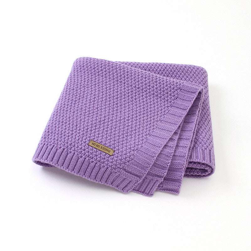 Boys And Girls Solid Color Knitted Blanket