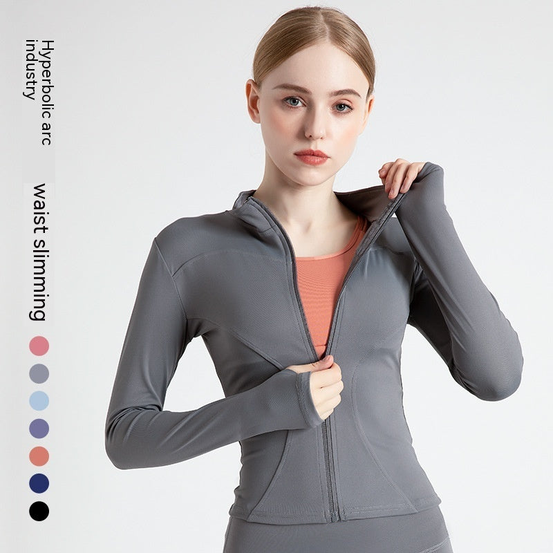 Outer Wear Long Sleeve Quick-drying Skinny Yoga Clothes Slim Fit Slimming Fitness Running Yoga Sports Jacket - globaltradeleader