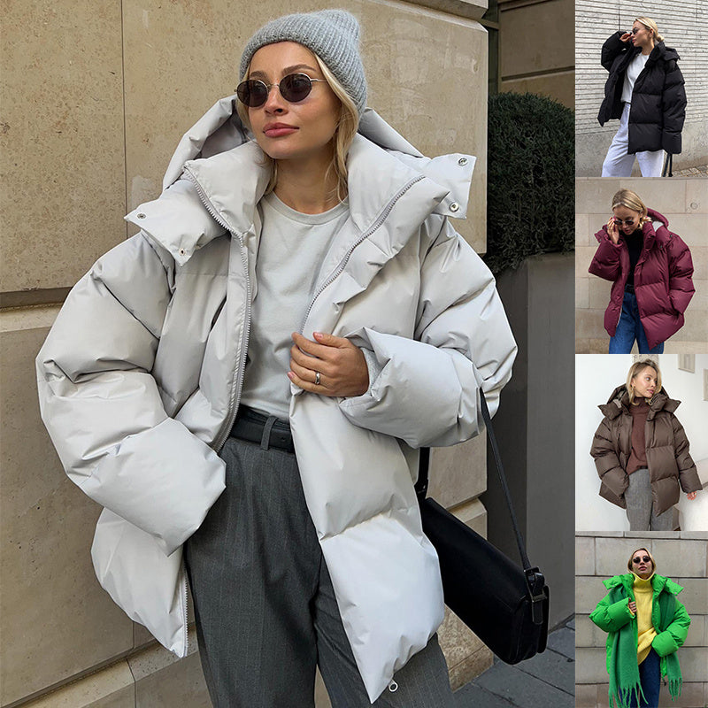 Fashion Coat With Removable Hood Cotton Jacket Winter Warm Windproof Loose Cotton Jacket Loose Parka Outerwear Clothing - globaltradeleader