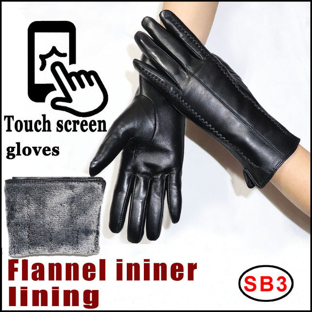 Women's Sheepskin Gloves Winter Warmth Plus Velvet Short Thi - globaltradeleader