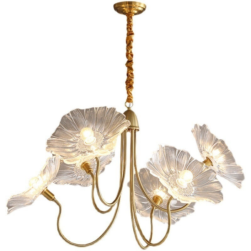 Modern Simple Home Glass Lotus Leaf Chandelier - globaltradeleader