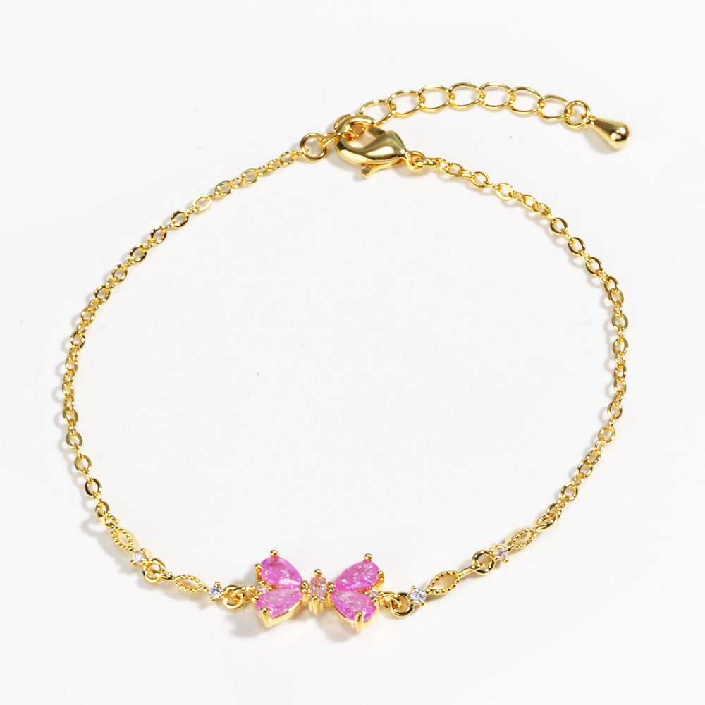 Sweet Bow Heart Rhinestone Bracelet Y2K Ins Fashion Chain Bracelet Valentine's Day - globaltradeleader