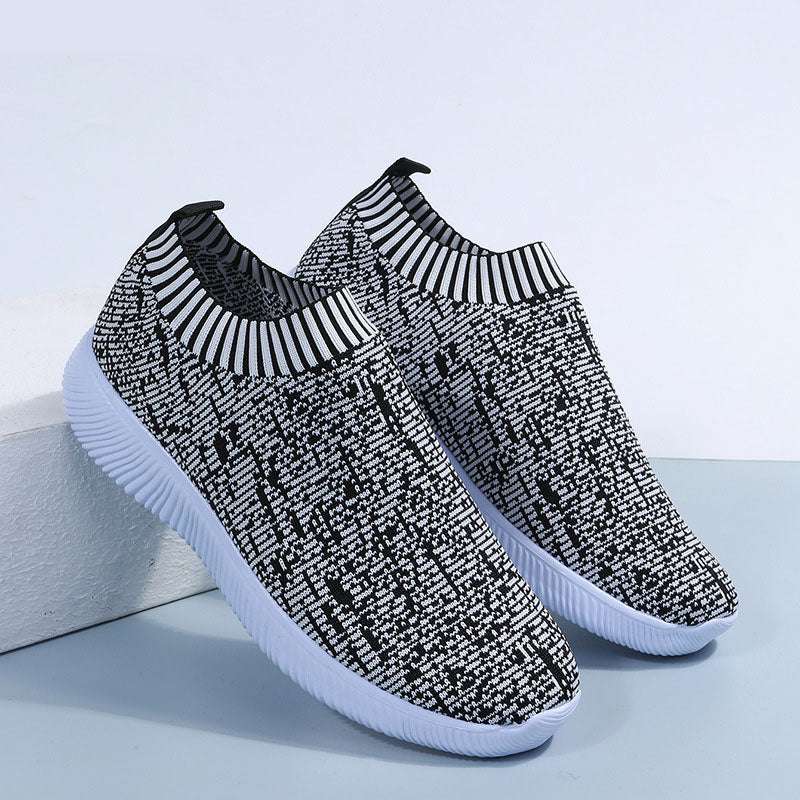 Stripe Knit Sock Shoes Flats Sneakers Running Walking Loafers