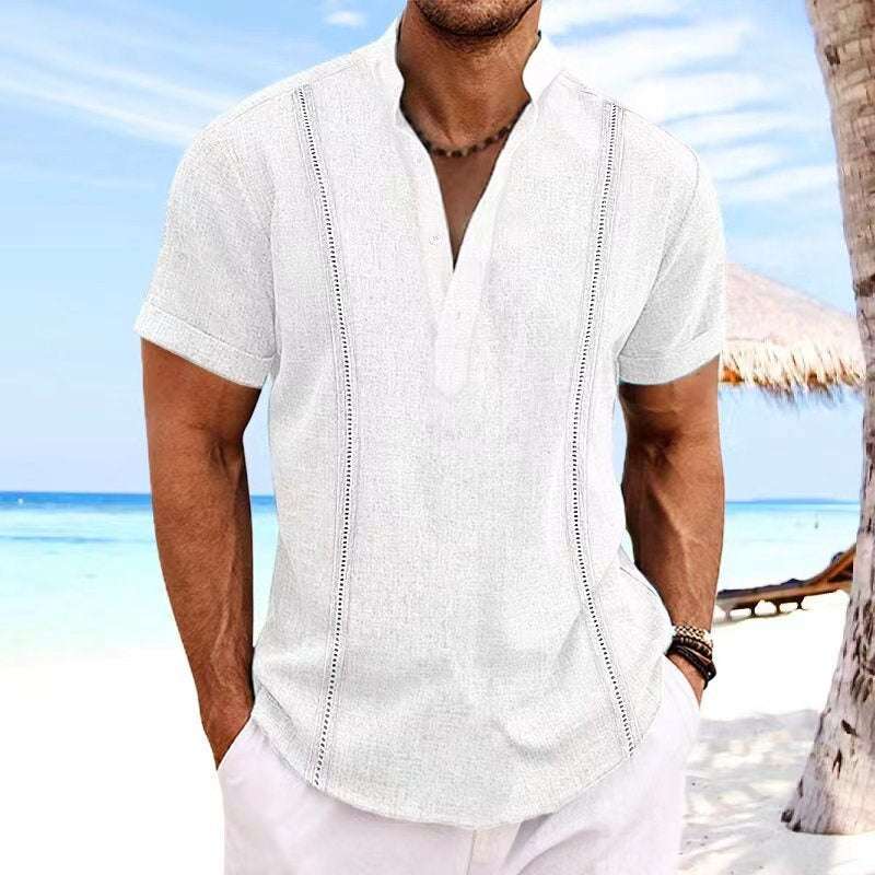 Men's Monochrome Short-sleeved Shirt - globaltradeleader
