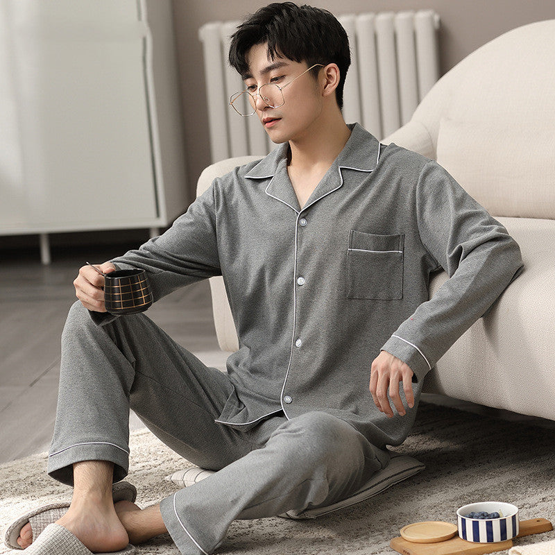 Spring And Autumn Summer Men's Cotton Homewear Suit