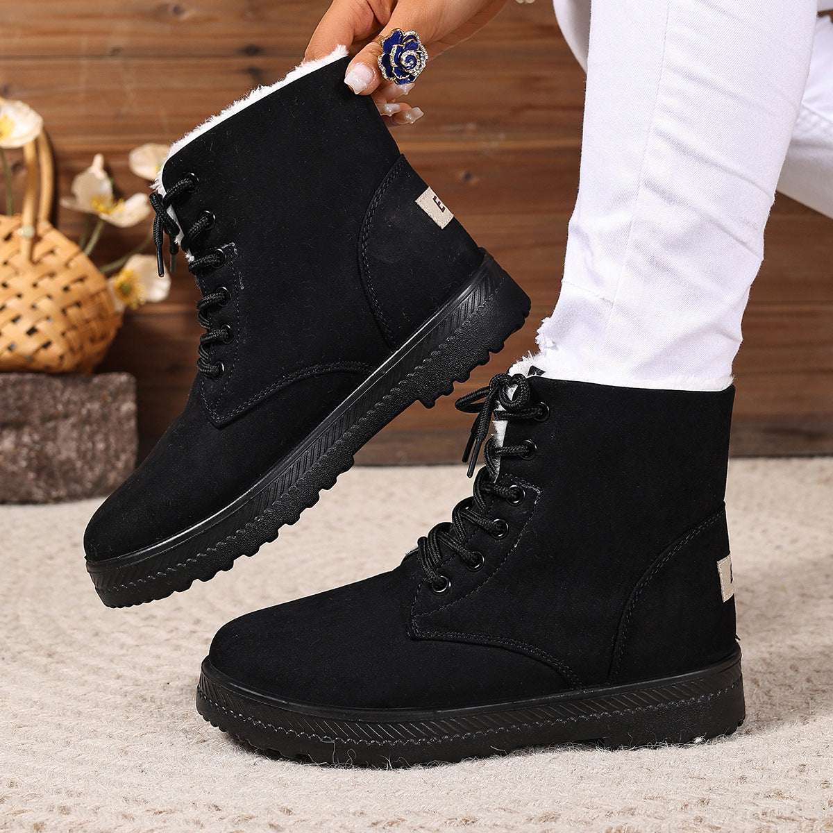 Women's Fashionable Waterproof High-top Cotton-padded Snow Boots - globaltradeleader