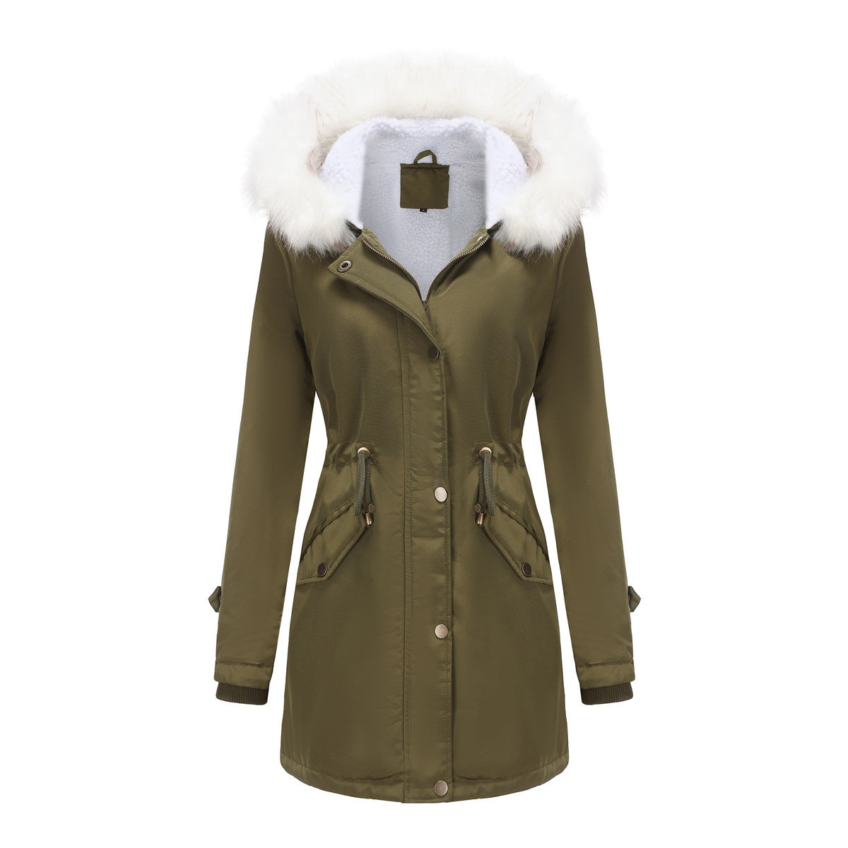 Women's Fashion Detachable Fur Collar Cotton Coat Velvet Coat Cotton-padded Jacket - globaltradeleader