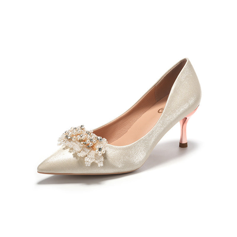 Niche French Style Women's Bridal High Heels - globaltradeleader
