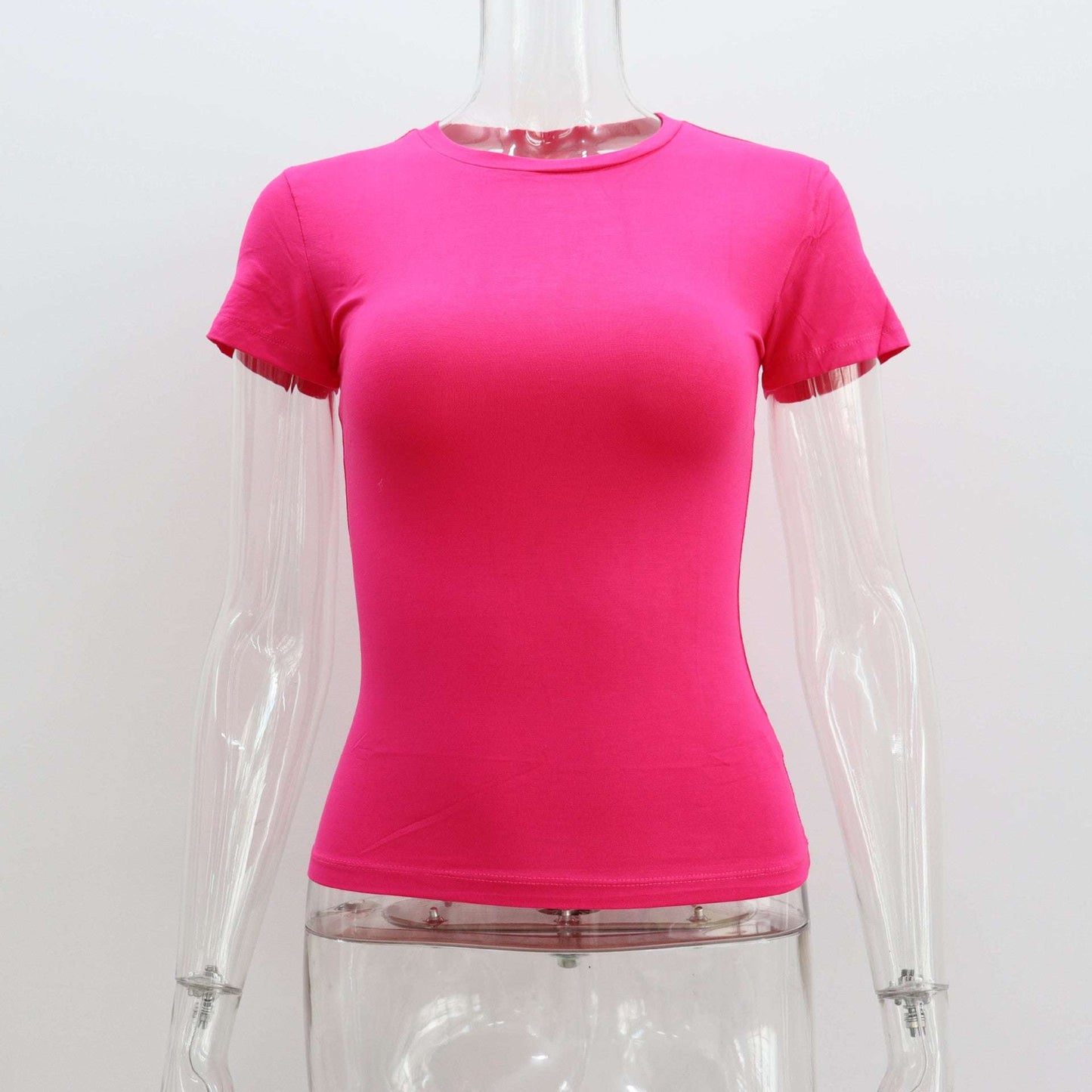 Basic Style Round Neck Short Sleeve Women's Tight Sexy - globaltradeleader