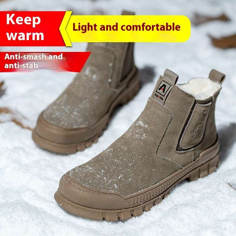 Anti-smashing And Anti-penetration Winter Thickened Work Shoes Men - globaltradeleader