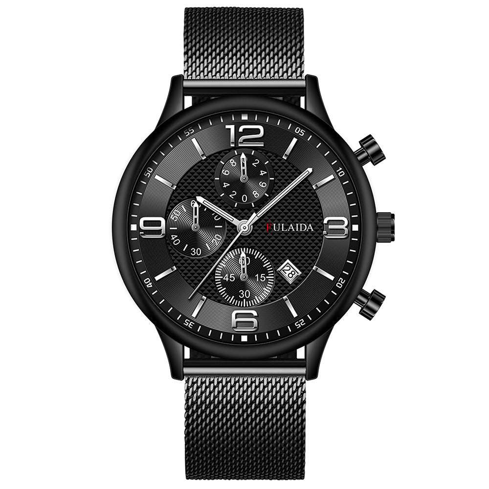 Mesh Strap Calendar Quartz Simple Casual All-match Men's Watch - globaltradeleader