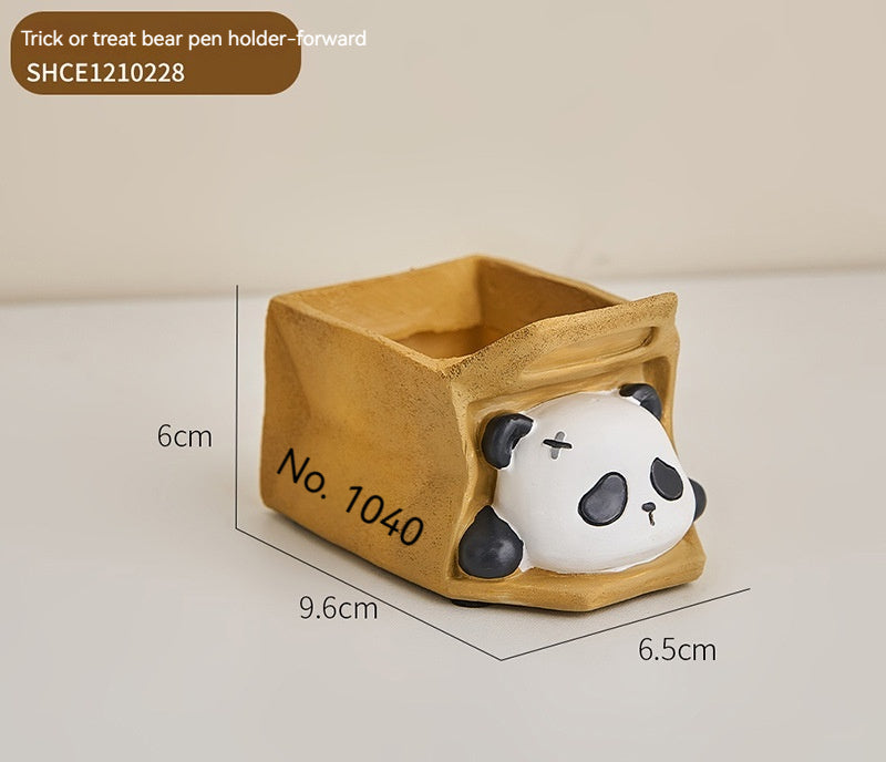 Cute Panda Pen Holder Creative Office Desk Ornaments Decoration Supplies Storage Box - globaltradeleader