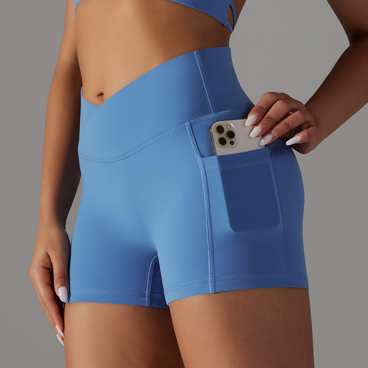 Yoga Shorts With Phone Pocket Design Fitness Sports Pants For Women Clothing - globaltradeleader