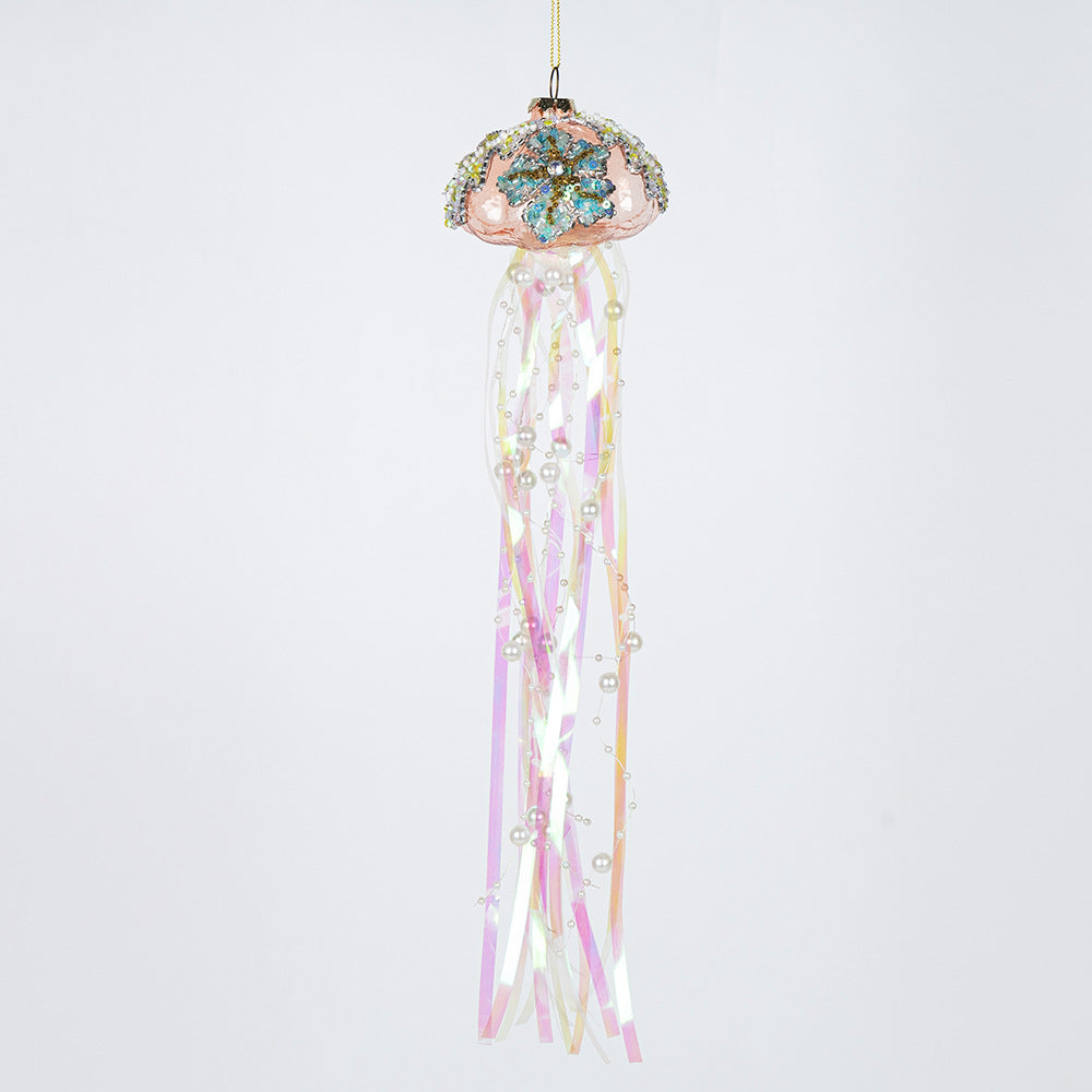 Pearl Glass Jellyfish Christmas Decorations