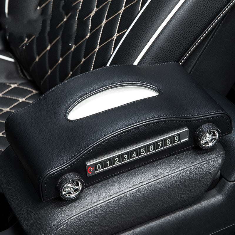 Car Tissue Box Car Interior Supplies Multifunctional Creative Temporary Stop Sign