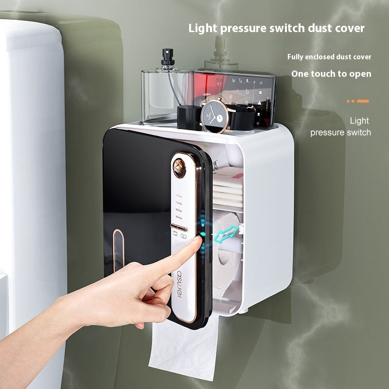 Smart Aromatherapy Tissue Box Bathroom Toilet Paper Storage Rack Punch-free Waterproof - globaltradeleader