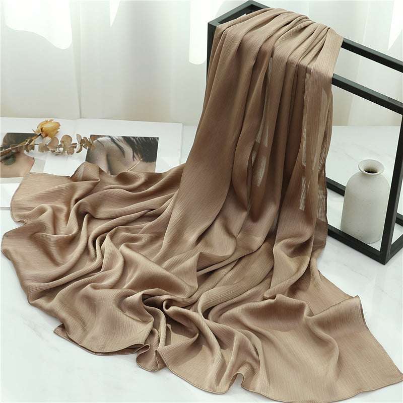 Solid Color Silk Scarf Basic All-matching