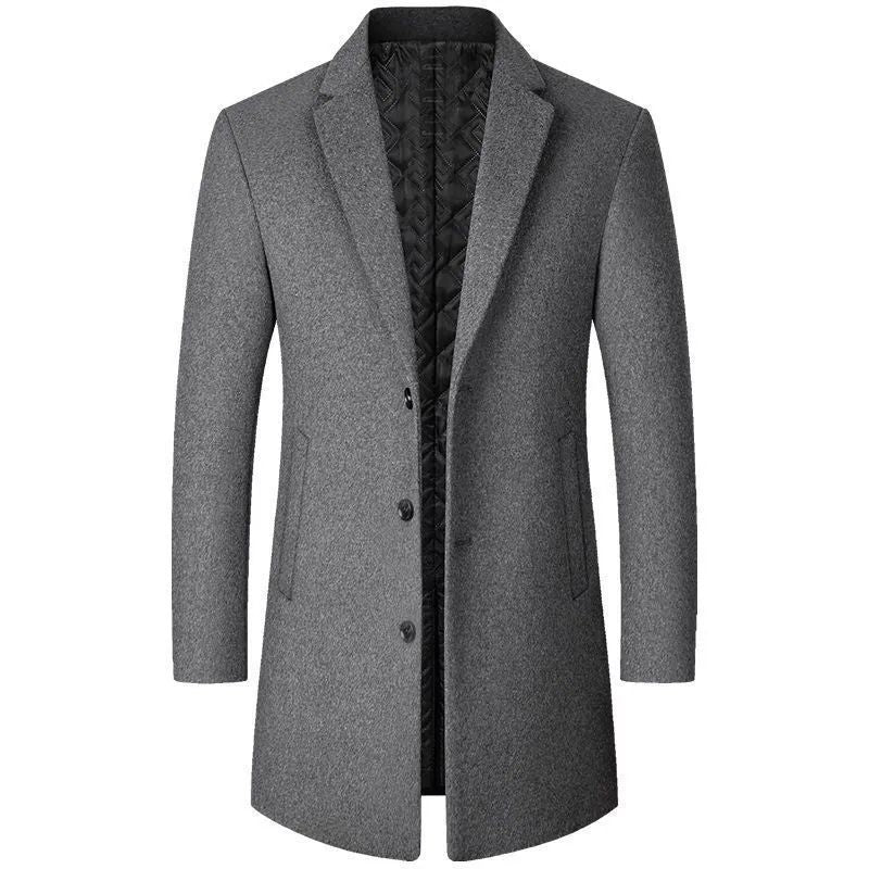 Autumn And Winter Woolen Trench Coat Men - globaltradeleader