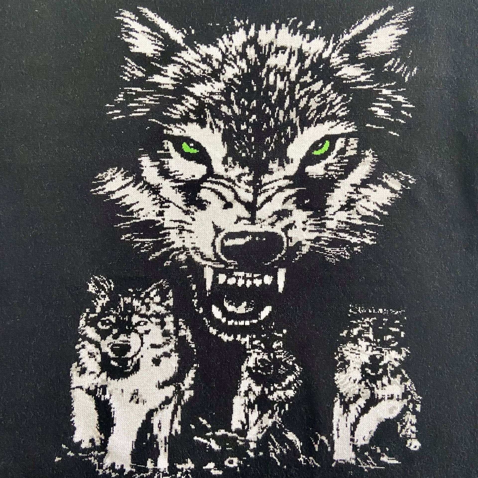 Wolf Head Men's Loose New Knitted Sweater