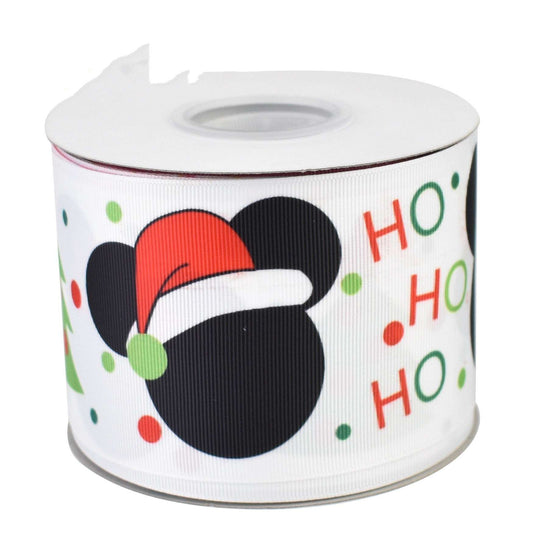 Christmas Gift Printed Polyester Ribbed Ribbon