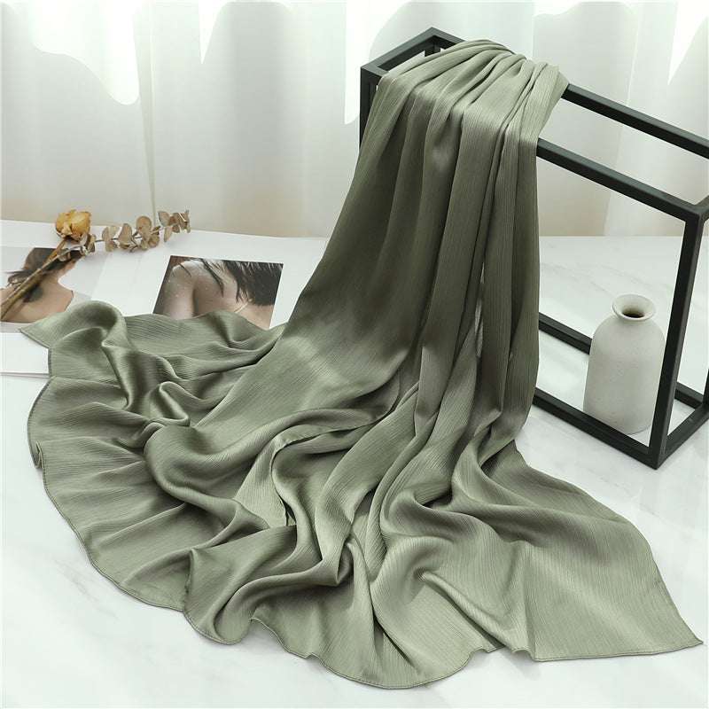 Solid Color Silk Scarf Basic All-matching