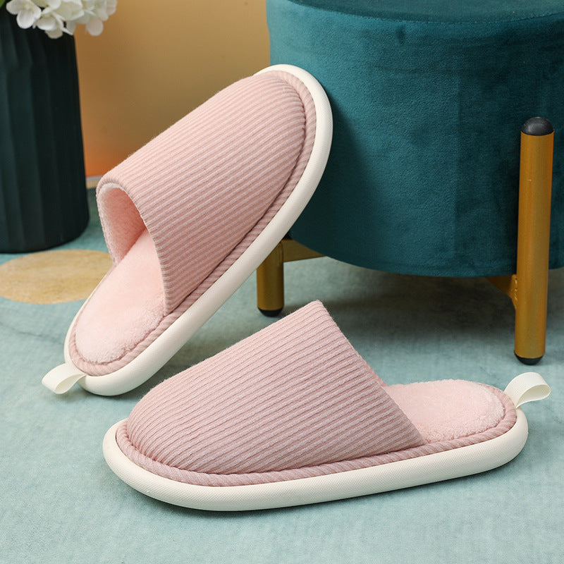 Winter House Slippers Eva Sole Anti-slip Soft Furry Plush Slippers Women's Footwear Floor Shoes