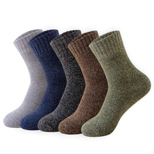 Autumn And Winter Fleece Lined Padded Warm Keeping Mid-calf Solid Color Socks - globaltradeleader