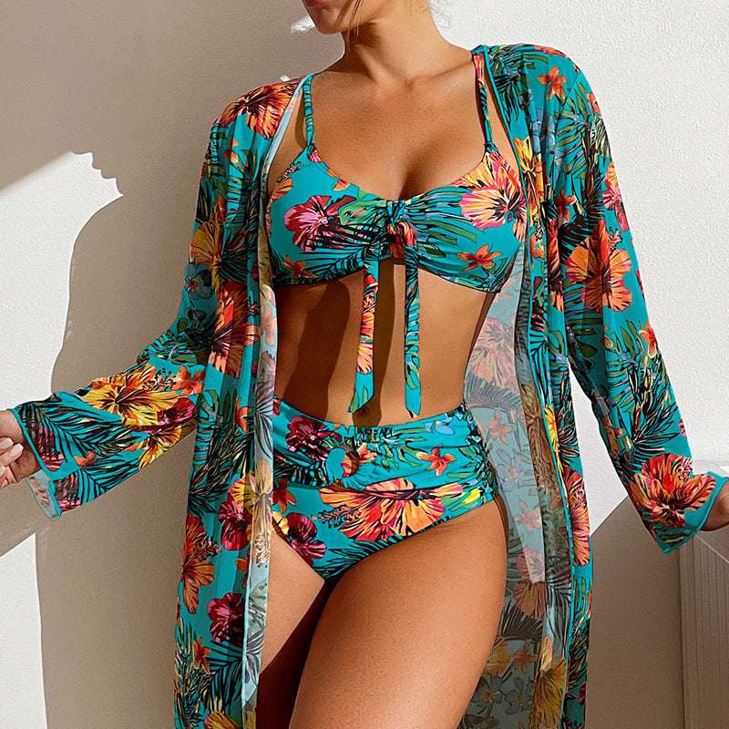 Women's Long Blouse Split Bikini Plus Size Suit - globaltradeleader